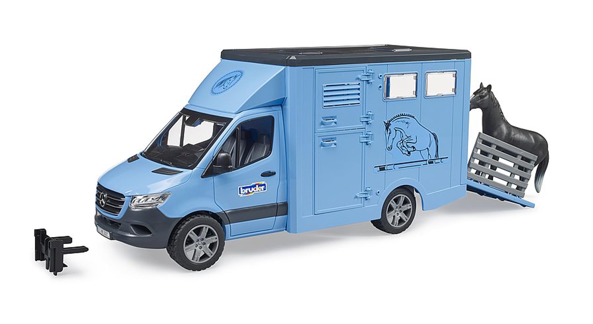bruder BR02674 Mercedes Benz Sprinter At Nakil Aracı Ve Siyah At