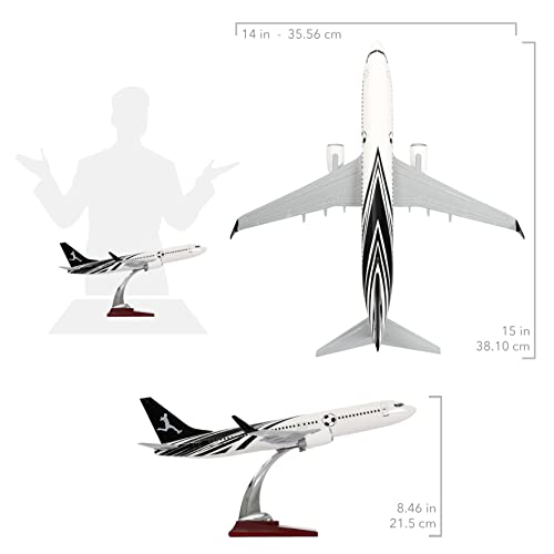 Zek Upp Zekupp - Maket Uçak Boeing 737-800 1/100 - SİYAH BEYAZ TARAFTAR, Özel Tasarım Model Uçak (ZU