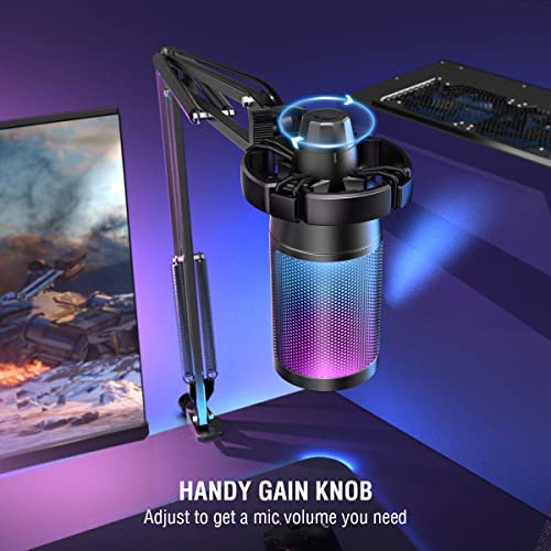 Fifine Ampligame A6T Twitch - Youtuber - Gamer - Tiktok - Yayıncı USB Mikrofon Seti (Siyah)