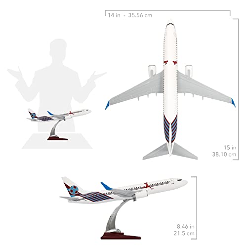 Zek Upp ZekUpp - Maket Uçak Boeing 737-800 1/100 - BORDO MAVİ TARAFTAR, Özel Tasarım Model Uçak (ZU-UCK0077)