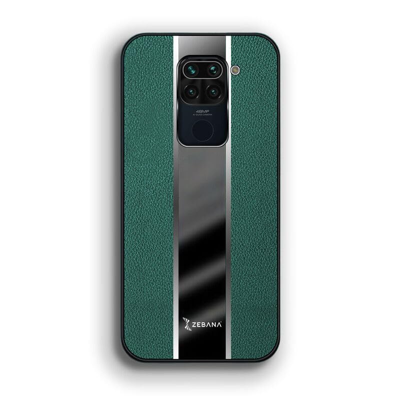 Zebana Xiaomi Redmi Note 9 ile Uyumlu Kılıf Zebana Premium Deri Kılıf Yeşil