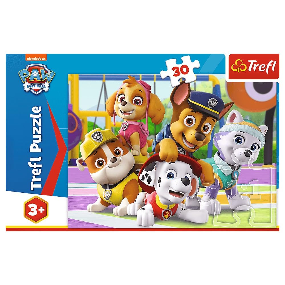 Trefl 18286 Always on time 30 parçalı yapboz PAW Patrol 5 yaşından büyük çocuklar için yüksek kaliteli baskılı, çok renkli, zamanında