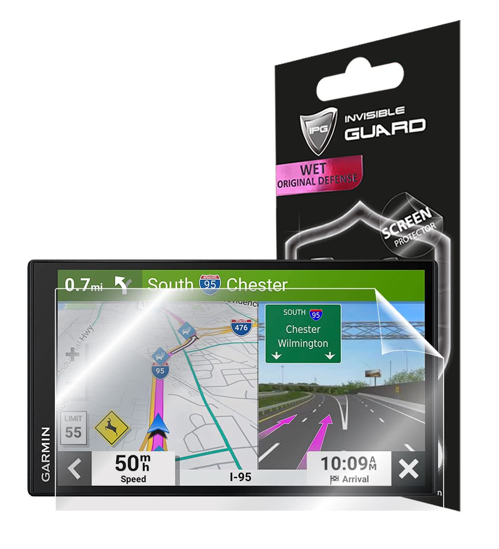 IPG Garmin DriveSmart 76 için, 7 inç (17,7 cm) araç GPS navigasyon cihazı ekran koruyucu, görünmez ultra HD şeffaf film, çizilmez, cilt koruması, pürüzsüz / kendi kendini onarır, kabarcıksız, DriveSmart 76 için
