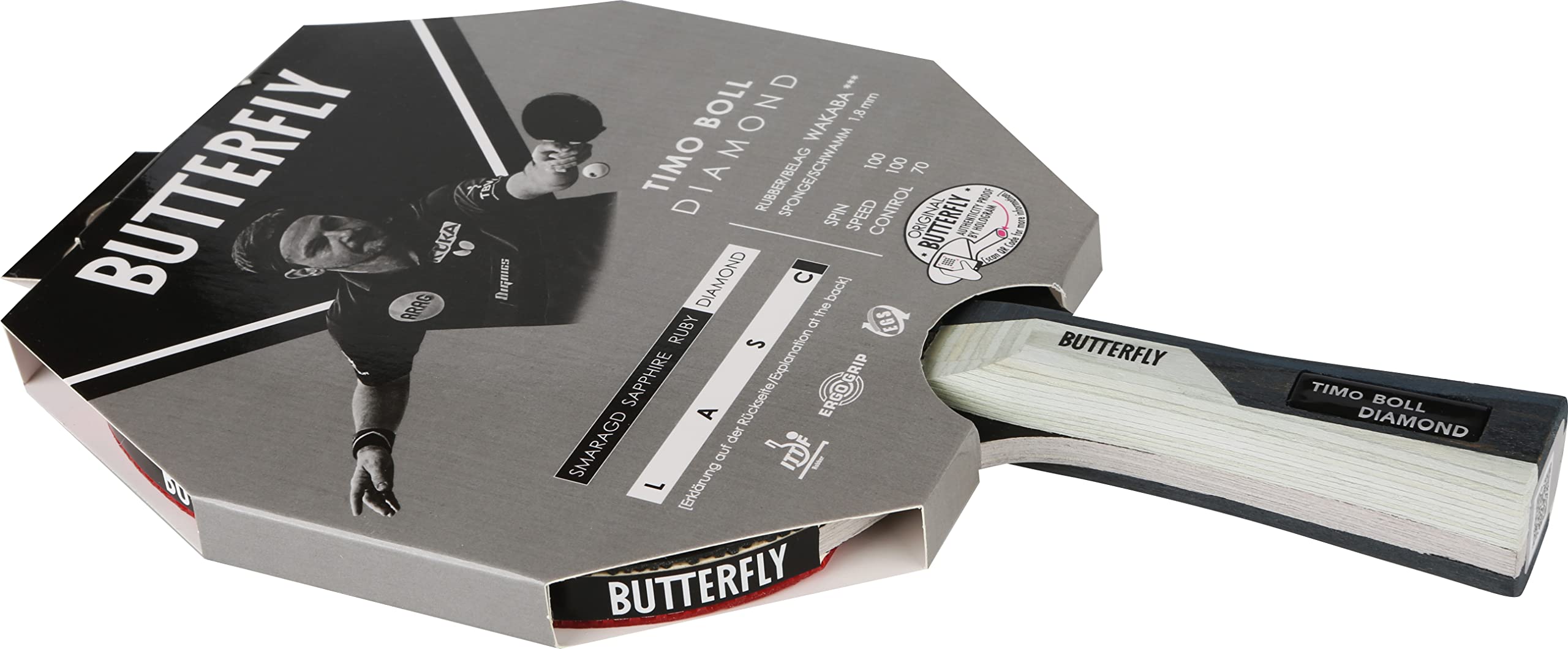 Butterfly 85034 Timo Boll Dıamond Masa Tenisi Raketi, Standart