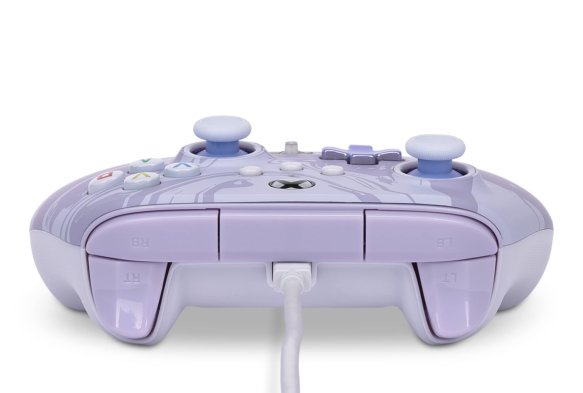 PowerA Xbox Serisi X|S için PowerA Gelişmiş Kablolu Oyun Kumandası - Lavender Swirl, Mor