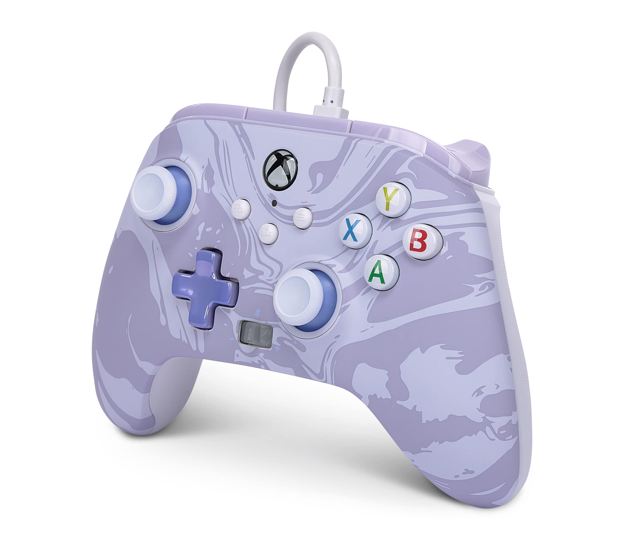 PowerA Xbox Serisi X|S için PowerA Gelişmiş Kablolu Oyun Kumandası - Lavender Swirl, Mor