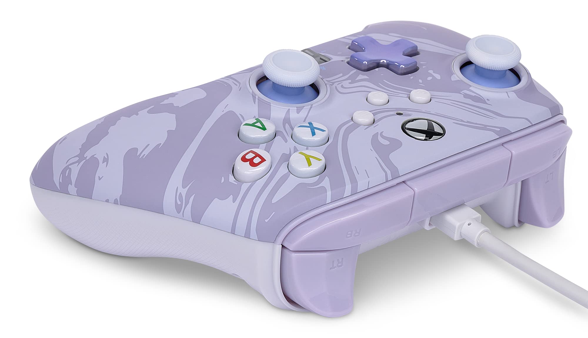 PowerA Xbox Serisi X|S için PowerA Gelişmiş Kablolu Oyun Kumandası - Lavender Swirl, Mor