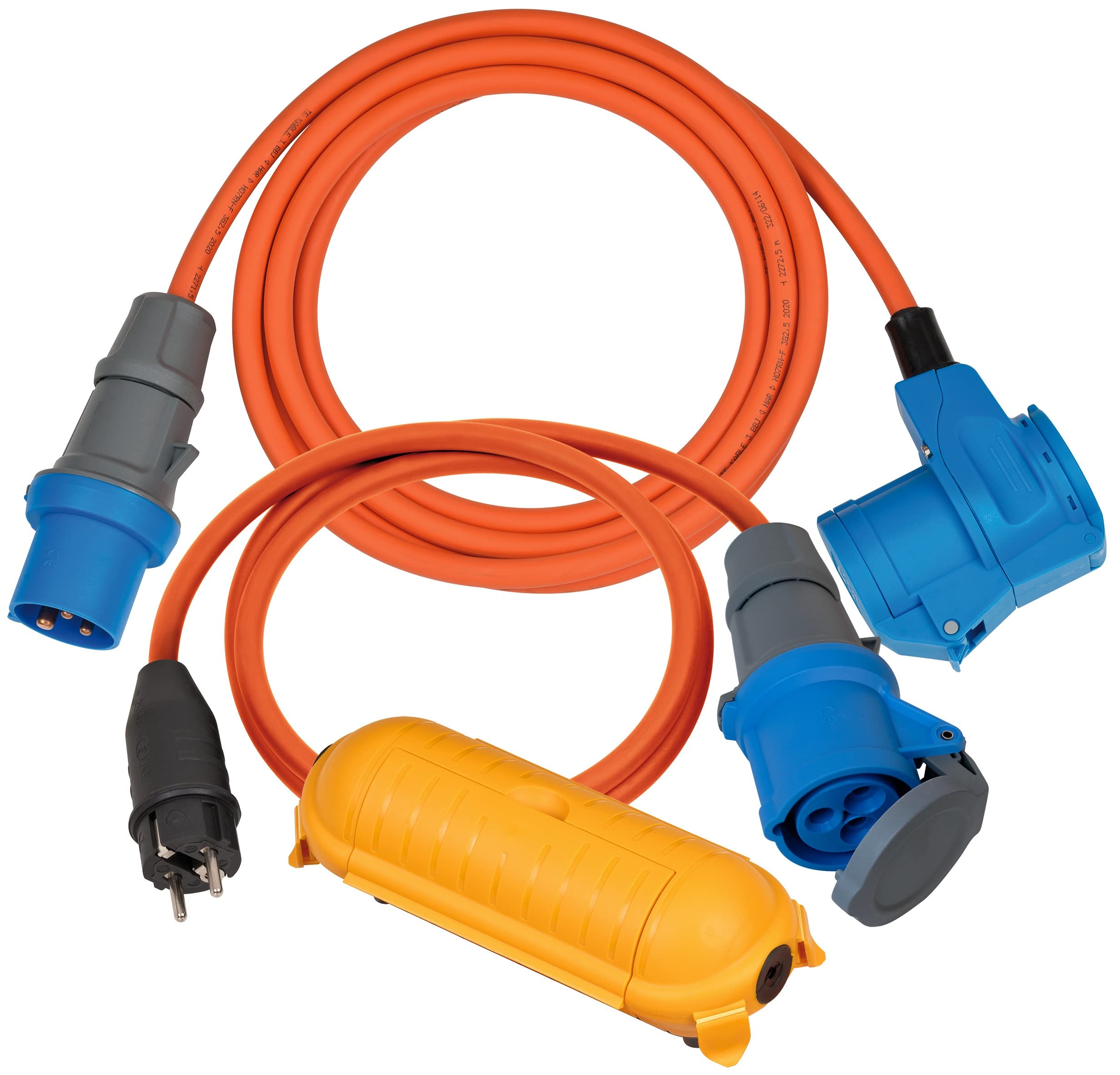 Brennenstuhl Kamp adaptör seti/CEE adaptör kablosu 1,5 m, CEE 230 V uzatma kablosu 3 m, Safe-Box Big