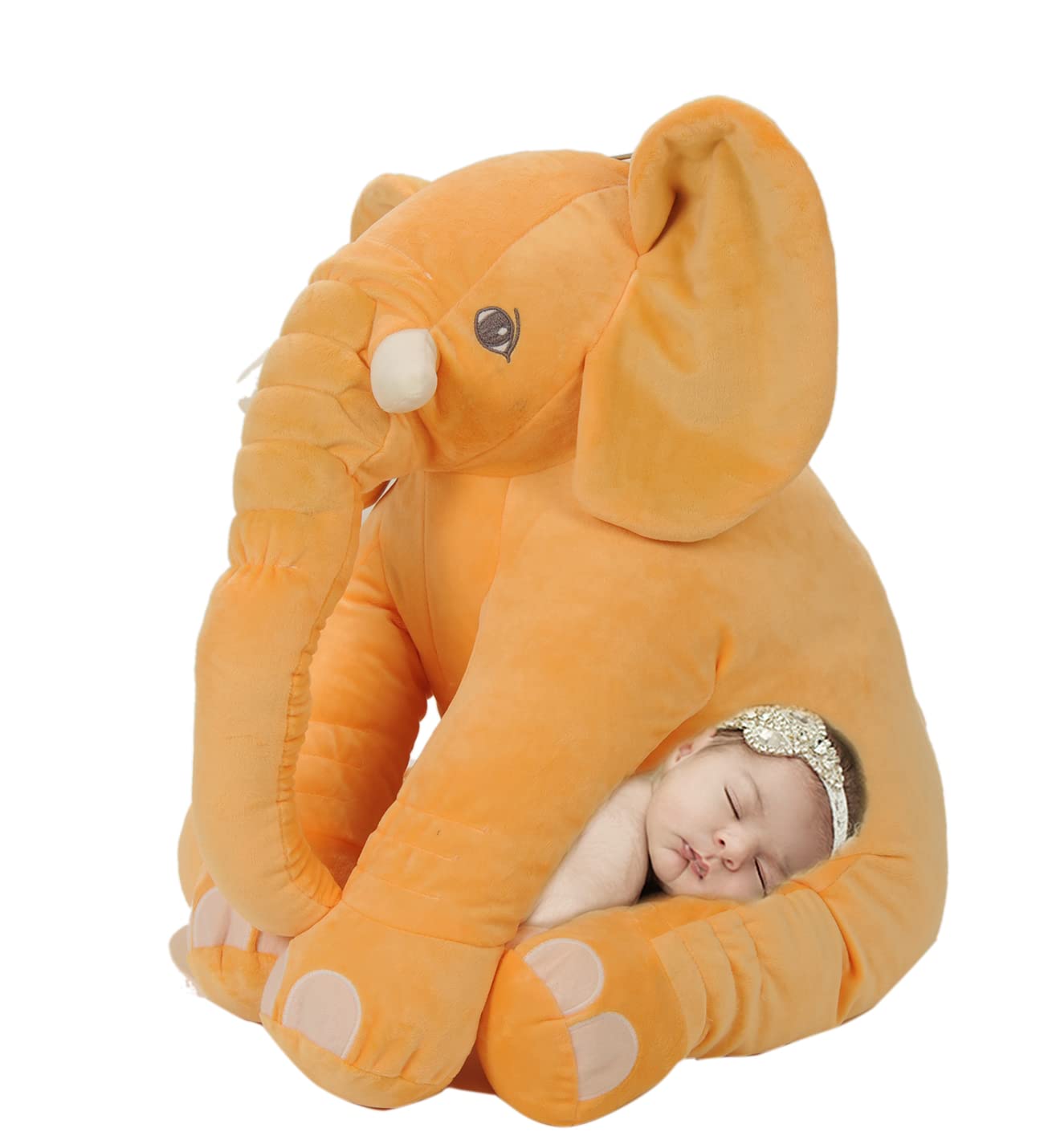 Uyku Arkadaşım Fil 85 cm - Büyük Yumuşak Uyku Arkadaşım Peluş Fil (LİLA)