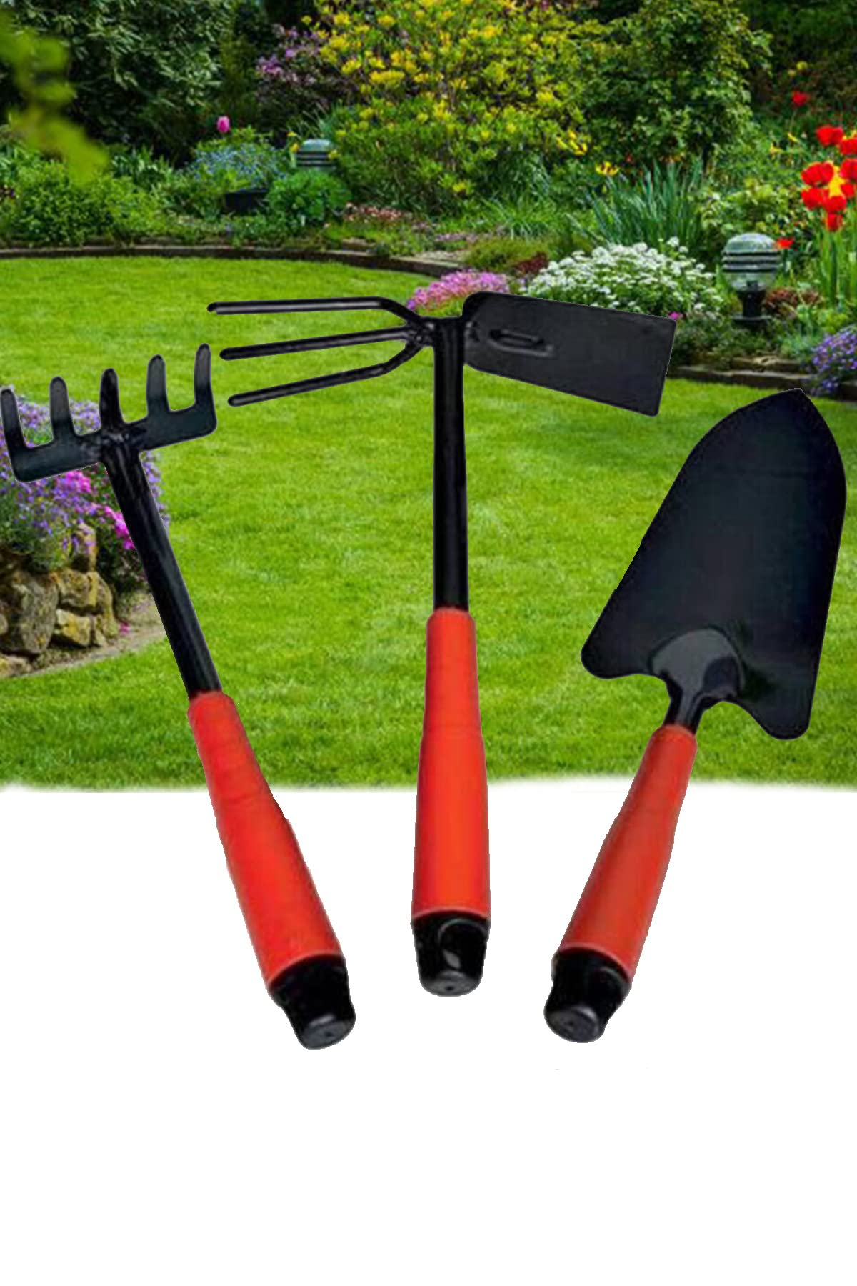 Mobee Chermik 3 Parça Hobi Bahçe Seti Tırmık Kürek Bahçıvan Seti Özs-9575 1410