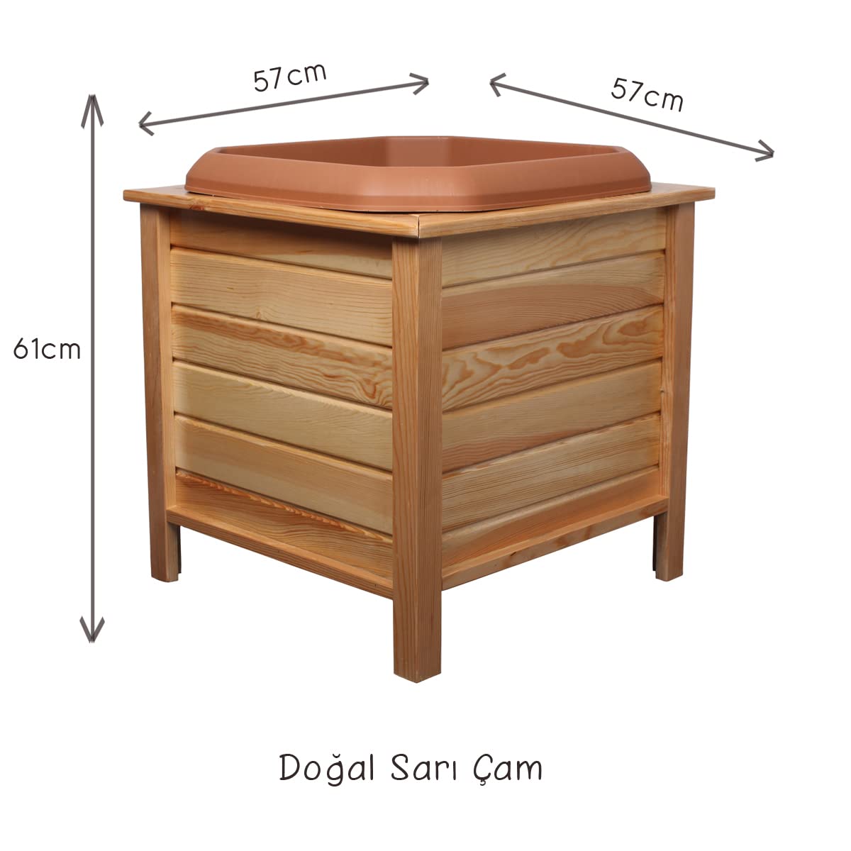2MM AHŞAP A.Ş. SAKSI DOĞAL 57X57X61