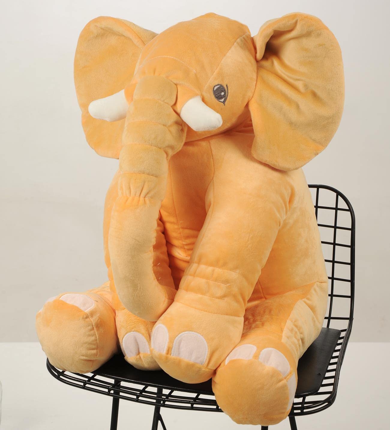 Uyku Arkadaşım Peluş Fil - Büyük Yumuşacık (75 cm)-Sevgiliye HEDİYE Turuncu