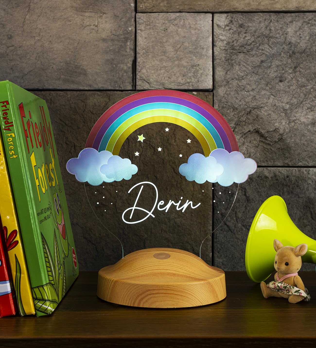 Gökkuşağı Çocuk Hediyesi, Rainbow Doğum Günü Hediyesi Led Gece Lambası, Çocuk Odası Aydınlatması, Er