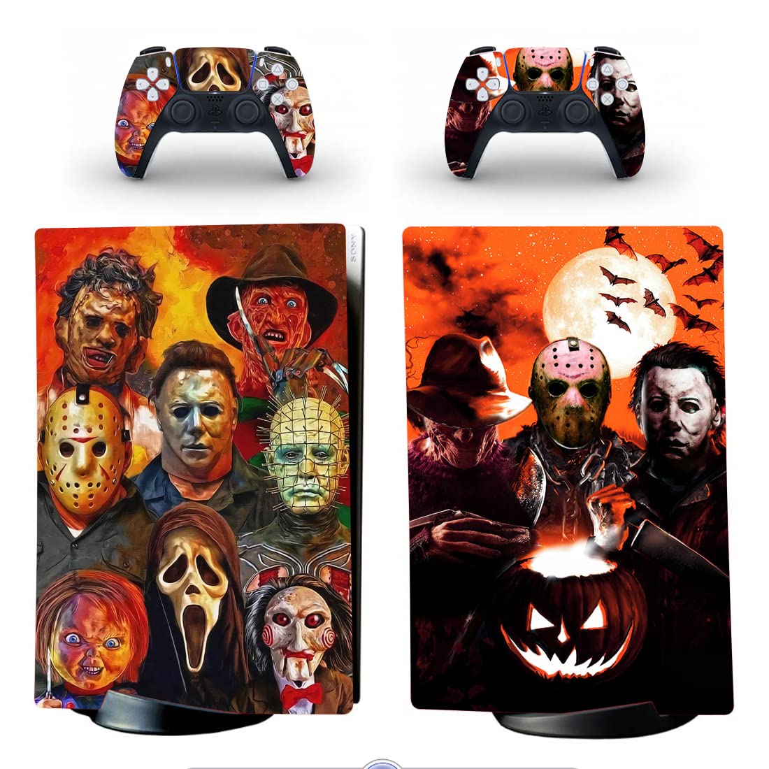 Vanknight PS5 Dijital Sürüm Konsol Kontrolörleri Kapak Vinil Kaplama Çıkartmaları Playstation 5 Dijital Konsol Korkunları için