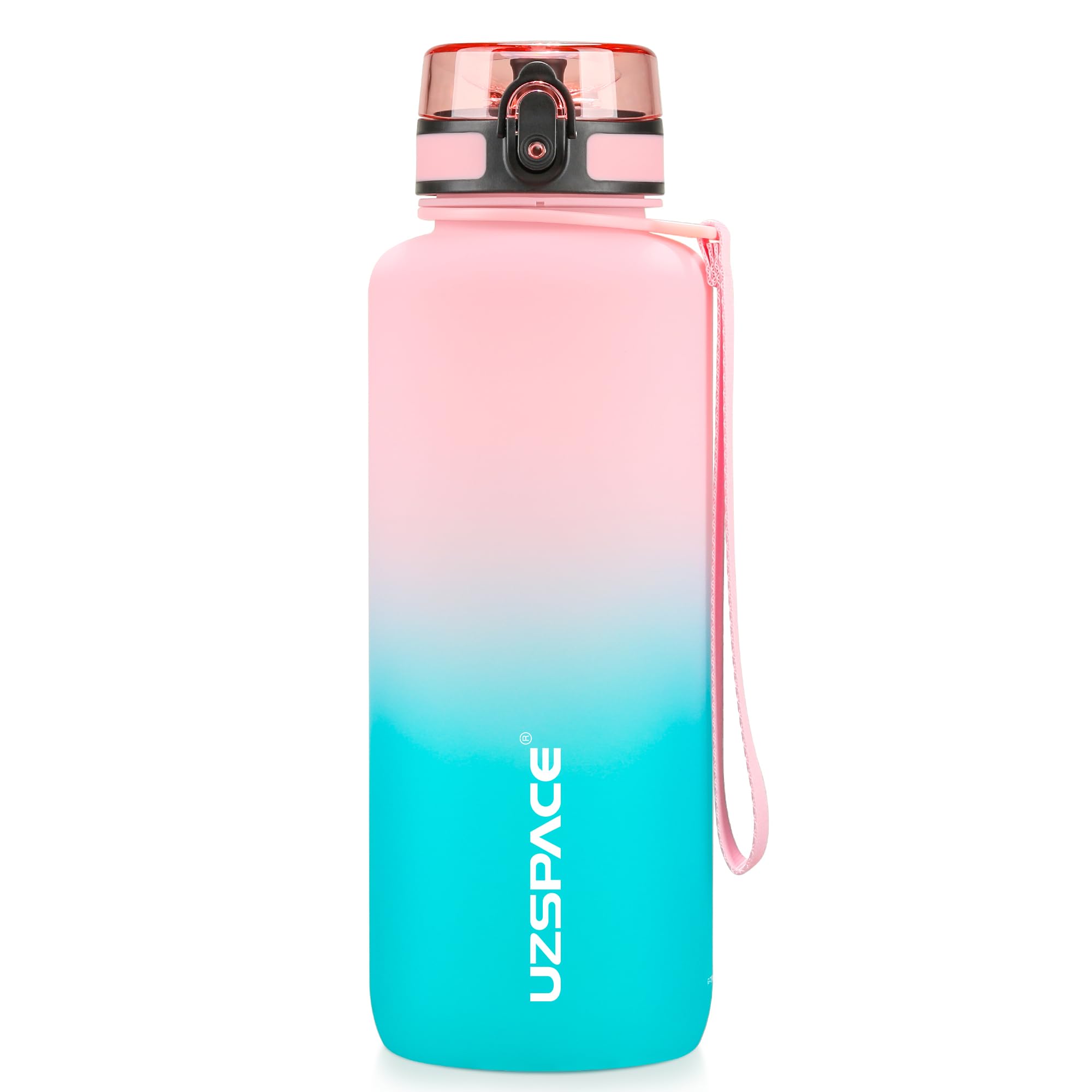 UZSPACE 1,5 L spor su şişesi, BPA içermez, büyük su şişesi 1500 ml, sızdırmaz su şişesi, spor, bisiklet ve açık hava etkinlikleri için