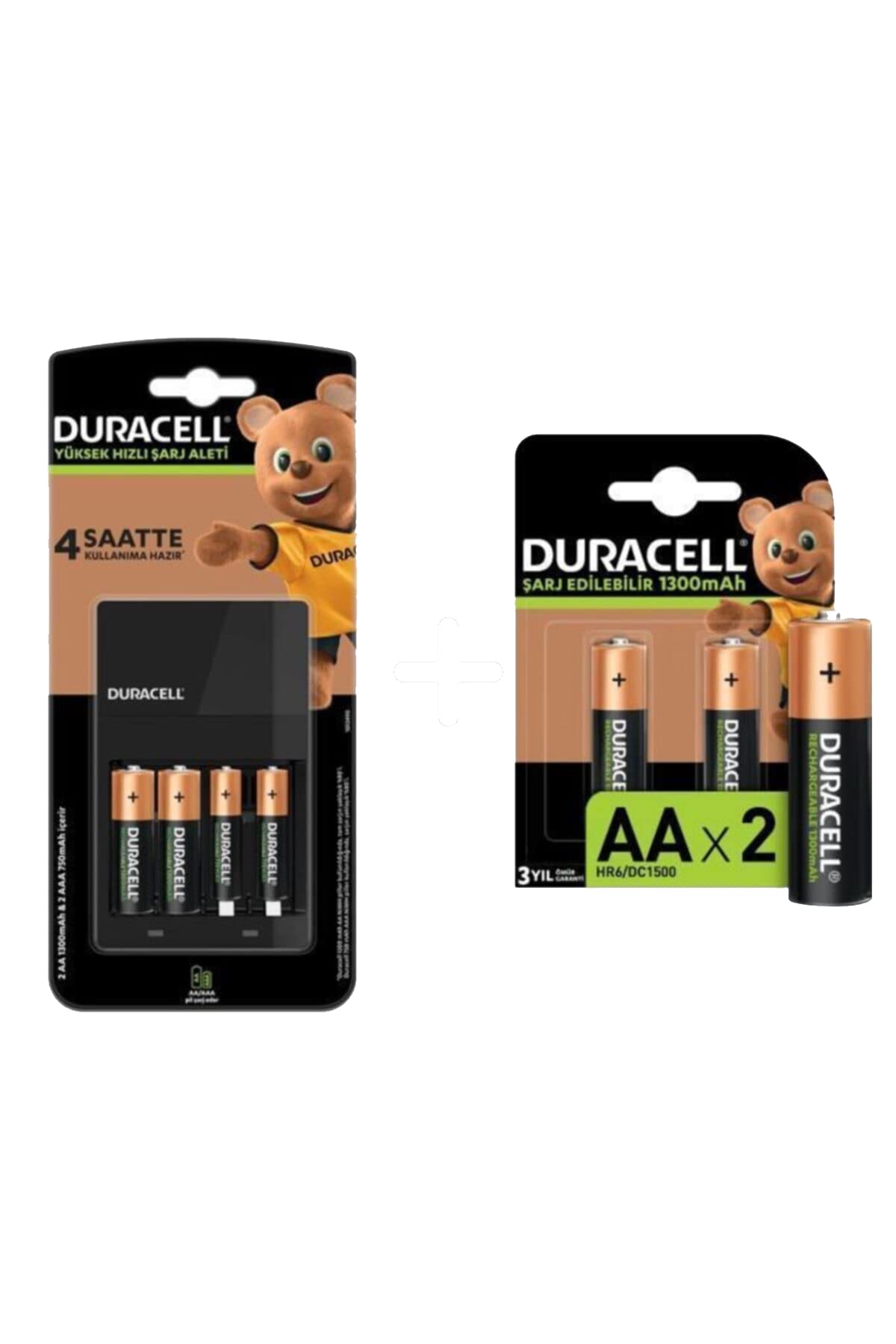 Duracell Cef 14 Şarj Aleti + 2'şer Adet Aa Ve Aaa Pil (4 Saat Şarj Cihazı, 1 Adet) + Durace