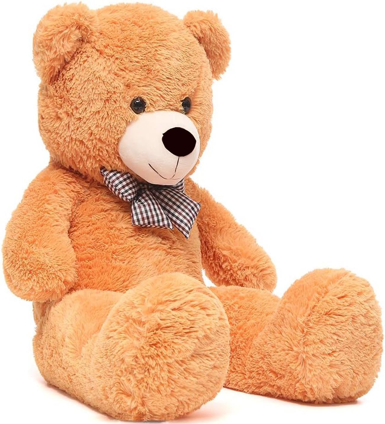 Sevgiliye Özel Hediye- Papyonlu 140 Cm Dev BOY Sevimli Peluş Koca Ayı - Özel Fiyat Kahverengi
