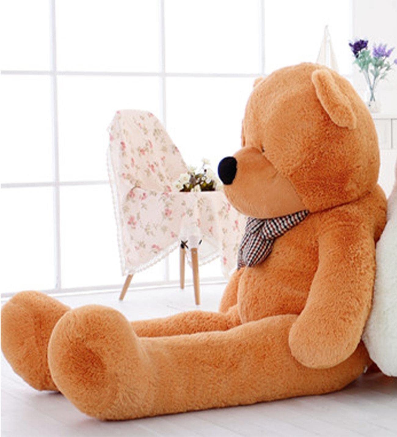 Sevgiliye Özel Hediye- Papyonlu 140 Cm Dev BOY Sevimli Peluş Koca Ayı - Özel Fiyat Kahverengi