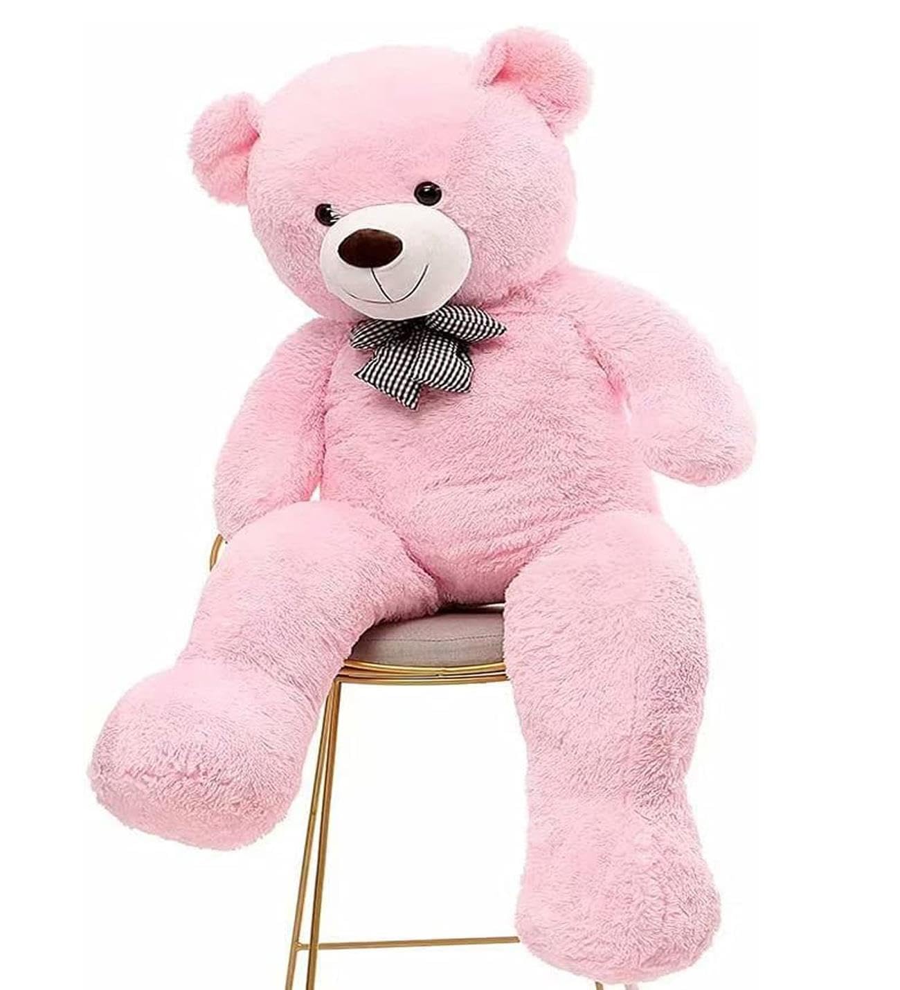 80 cm Papyonlu Sevimli Peluş Şaşkın Ayı - Sevgiliye Özel HEDİYE Pembe