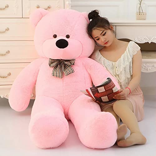 Papyonlu Sevimli Büyük Peluş Ayıcık, 130 cm -% 100 YERLİ PEMBE