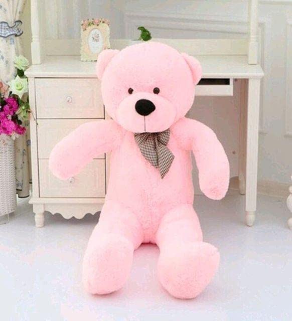 Papyonlu Sevimli Büyük Peluş Ayıcık, 130 cm -% 100 YERLİ PEMBE