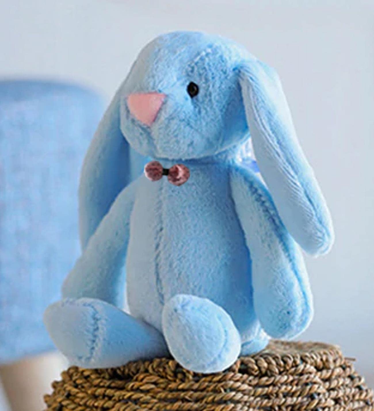 Uyku Arkadaşım PAPYONLU Uzun Kulak Bunny Peluş Tavşan 65 cm Mavi