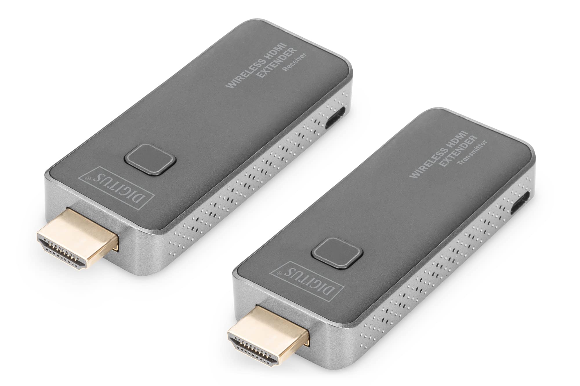 DIGITUS Kablosuz HDMI Uzatıcı - 50 m Menzil - Full-HD 1080p 60 Hz - Noktadan Noktaya - Tak ve Çalıştır - Siyah-Gümüş, DS-55318
