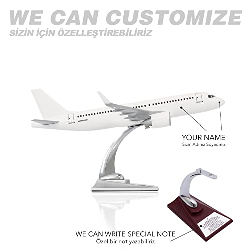 Zek Upp Zekupp Airbus A320 Model Uçak, 1/100 Beyaz Elit Maket Uçak (ZU-UCK0108)