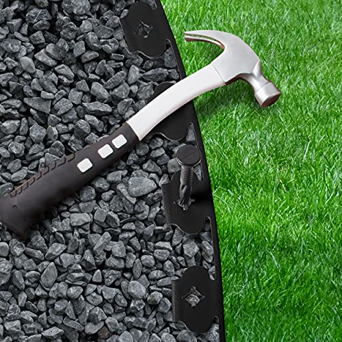 AUKAR Peyzaj Kenar Kiti 6,1 m Uzunluk 5,1 cm Yükseklik Kazısız Bahçe Kenar Kenarlığı, 18 Çivi Dahil, Peyzaj ve Çiçek Bahçeleri için - Siyah