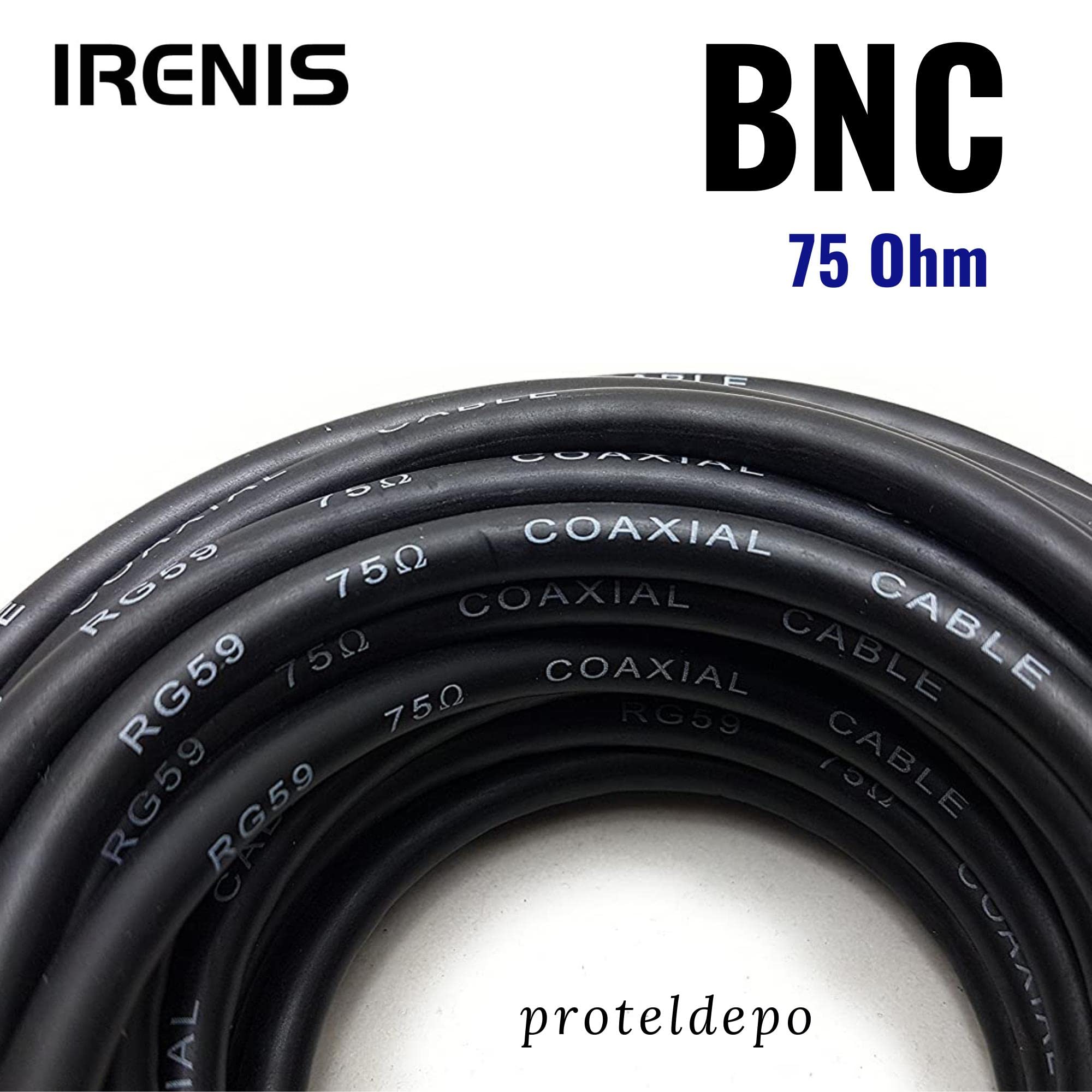 IRENIS BNC Kablo 75 Ohm RG59 Video, Kamera, CCTV 3 Metre