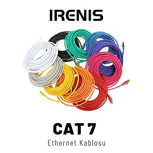 IRENIS 5 adet CAT7 Kablo Ethernet Network İnternet LAN Kablosu 1 Metre Siyah