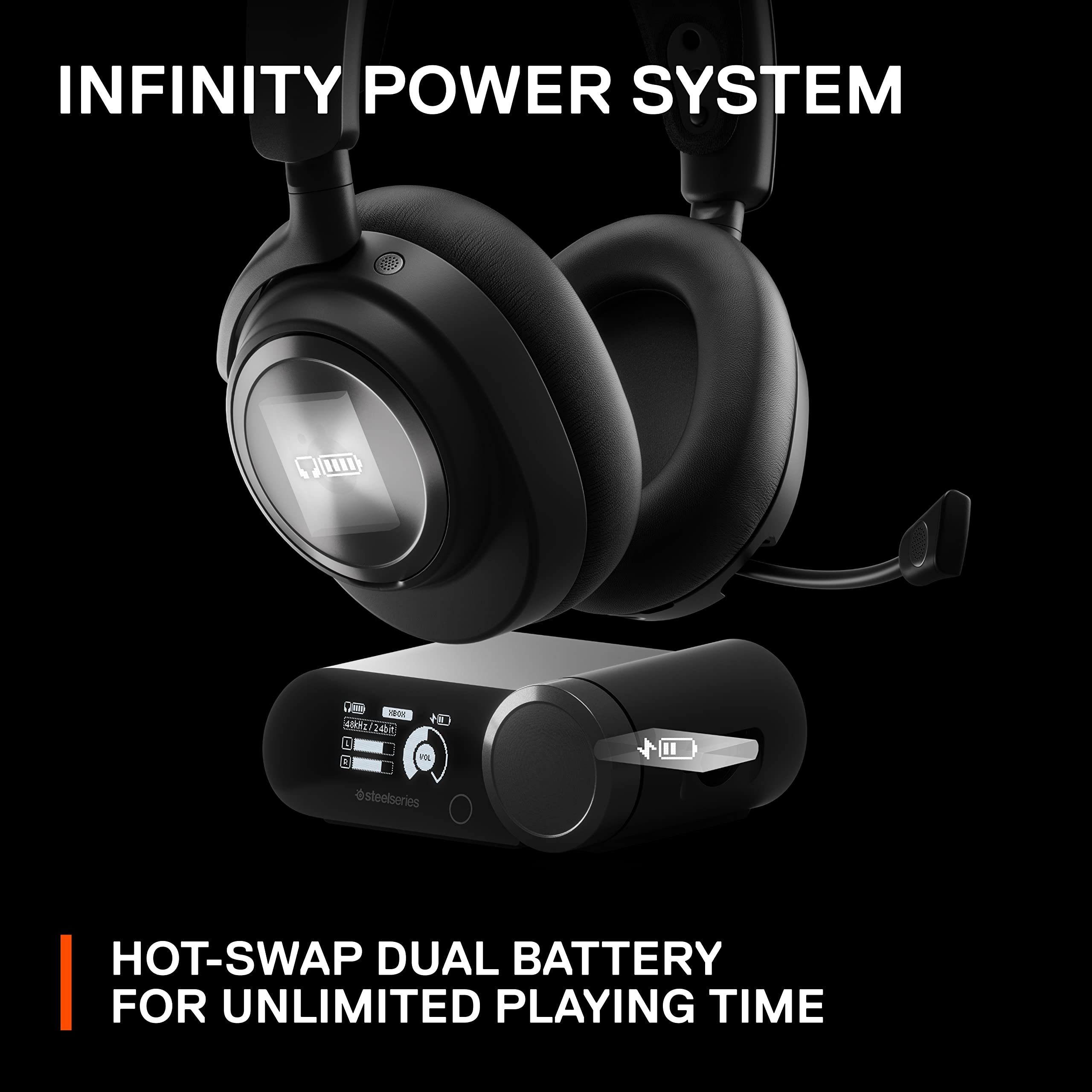 SteelSeries Arctis Nova Pro Kablosuz Xbox Çoklu Sistem Oyun Kulaklığı - Premium Hi-Fi Sürücüleri - Aktif Gürültü Önleme Infinity Güç Sistemi - Stealth Mikrofon - Xbox, PC, PS5, PS4, Anahtar, Mobil