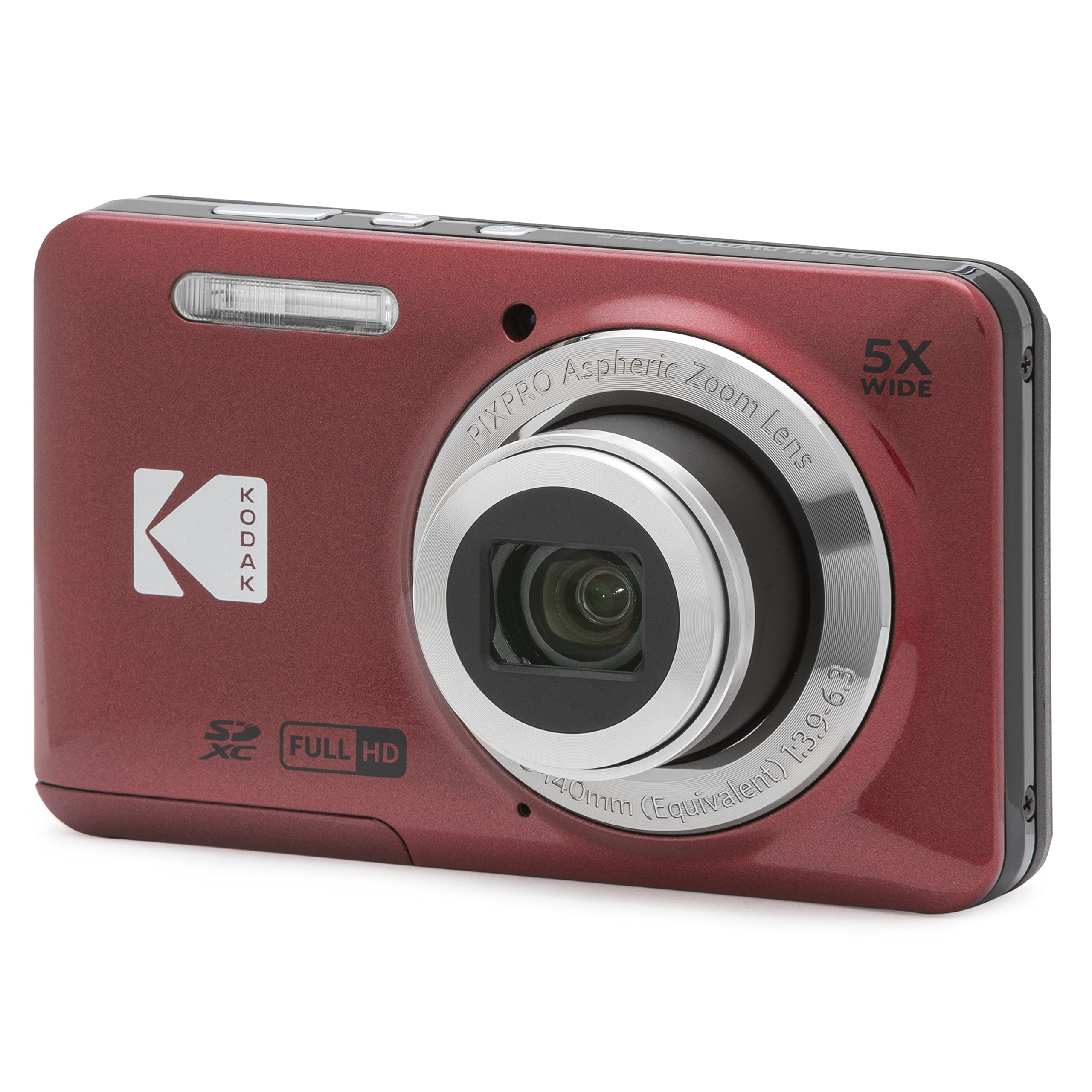Kodak Friendly Zoom FZ55 Dijital Fotoğraf Makinesi -16MP, 5x Optik Yakınlaştırma, 2.7 inç LCD Ekran (Kırmızı)