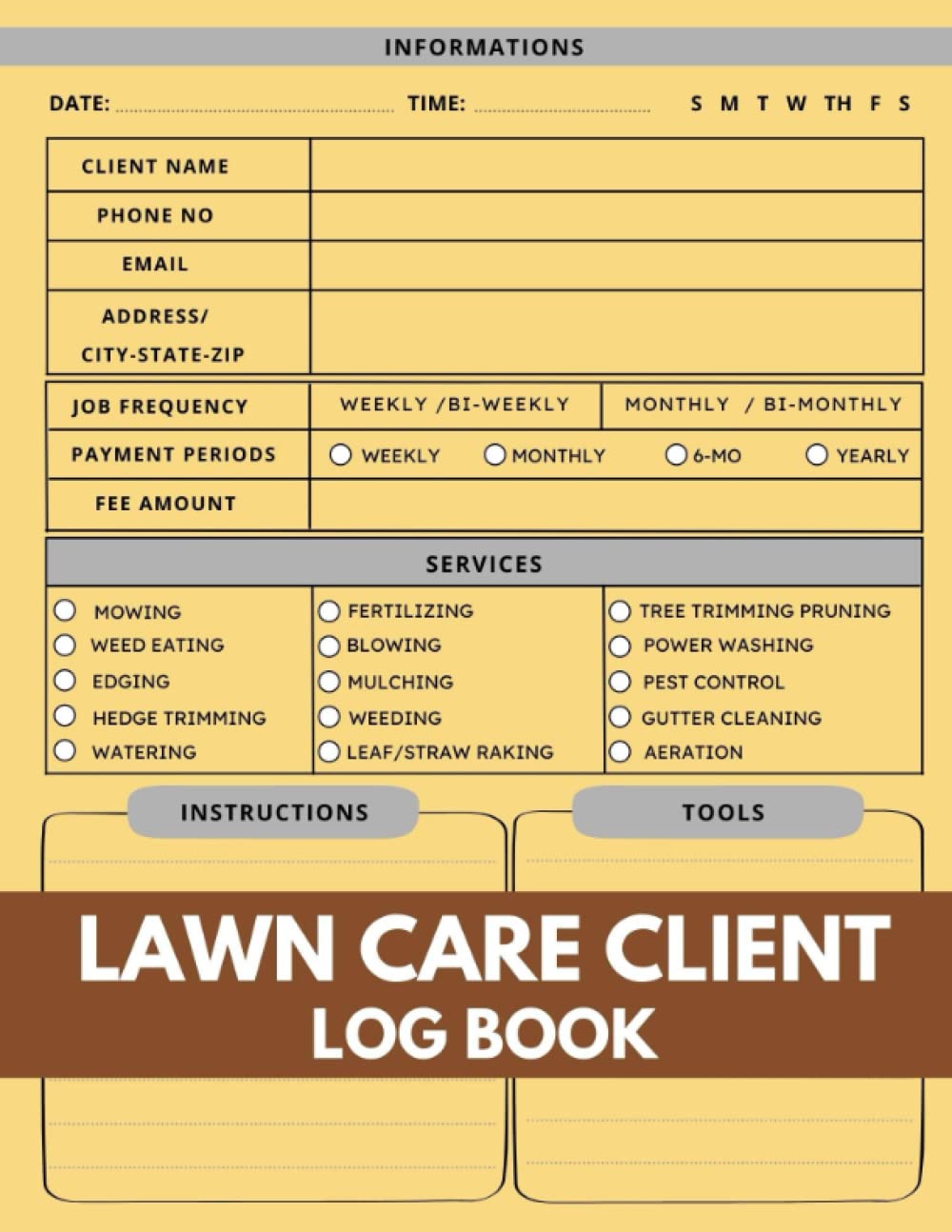 Lawn Care Client Log Book: Simple Lawn Mowing And Landscape Appointment Logbook, Track And Record Your Client's Information For Individual or Business Use /121 Pages 8.5x11 Inches
