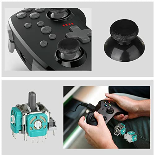 Veanic Xbox One S/X Kumandası için Yedek Başparmak Çubuğu, 4 adet 3D Joystick Parçaları Tam Onarım Araçları Kiti ile Analog Kapaklar, T6 T8 T10 Xbox One S/X Kumandası ile Uyumlu Tornavida