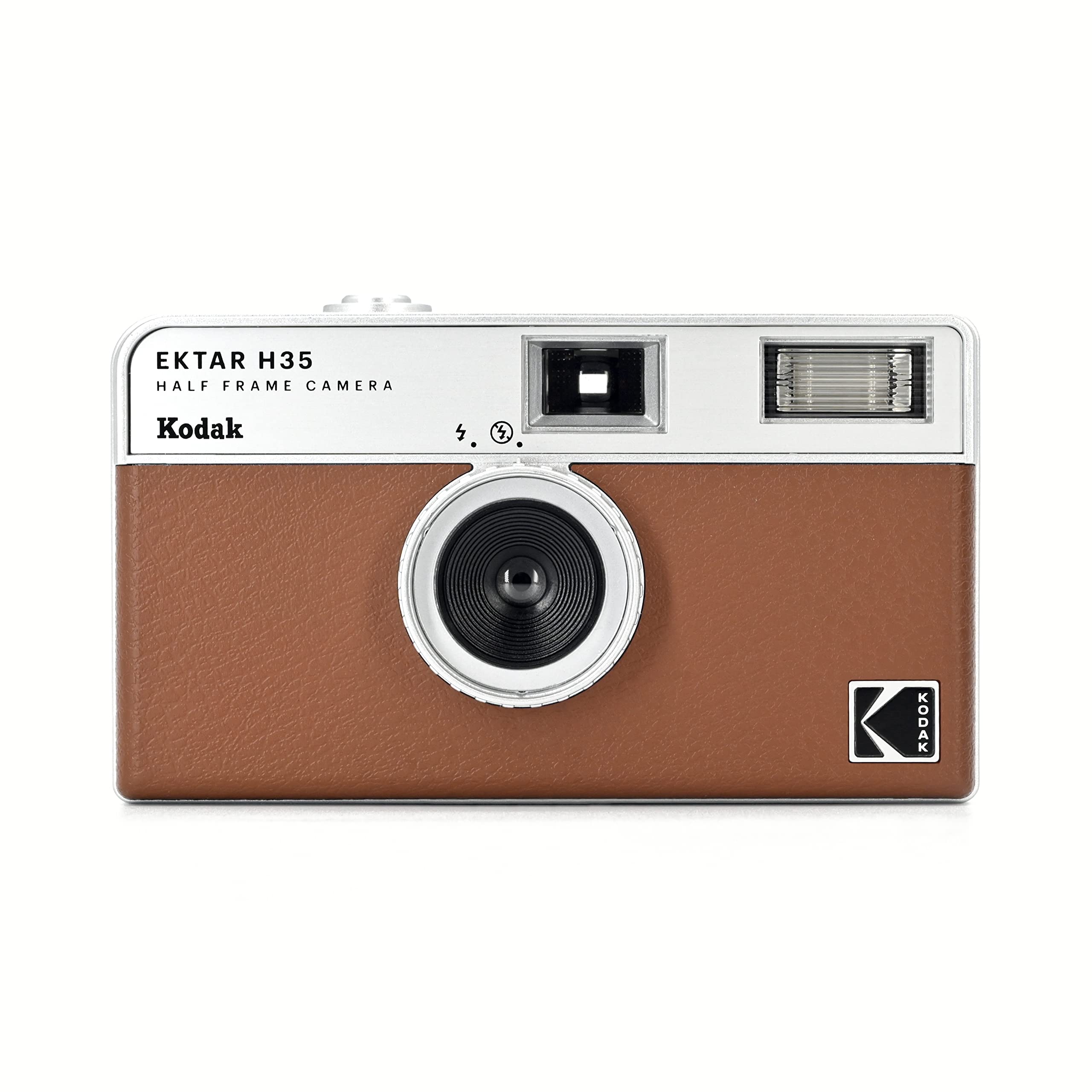 KODAK EKTAR H35 yarım formatlı film kamerası, 35 mm, tekrar kullanılabilir, odaklanma yok, hafif, kullanımı kolay (kahverengi) (film ve AAA pil teslimat kapsamına dahil değildir)