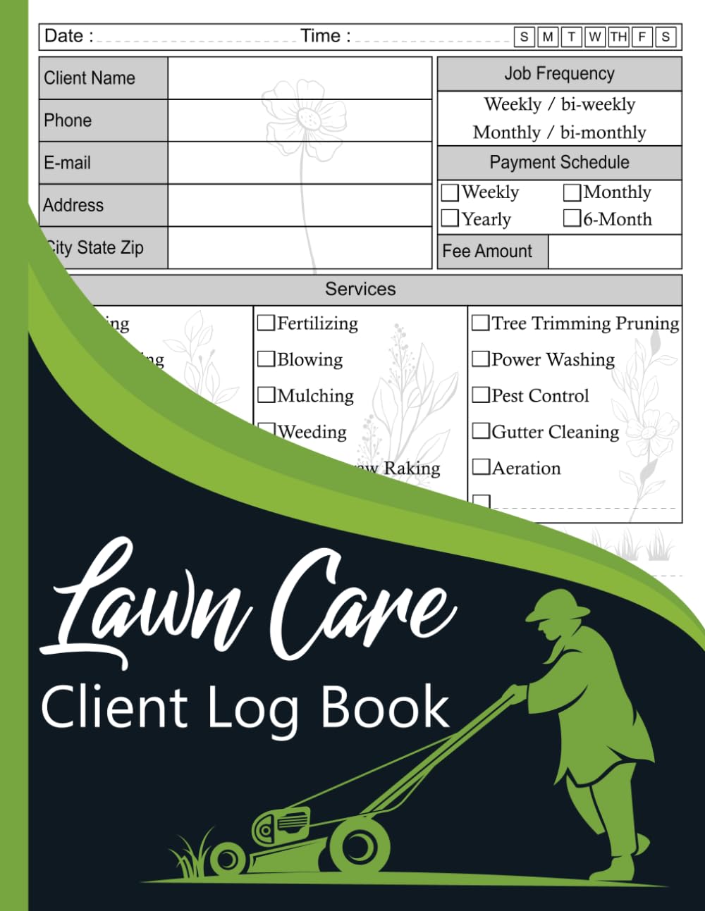 Professional Lawn care client Log book | lawn mowing and landscape appointment Logbook | track and Keep Record of your client's Information Easily | ... inches: stay organized for more effectiveness