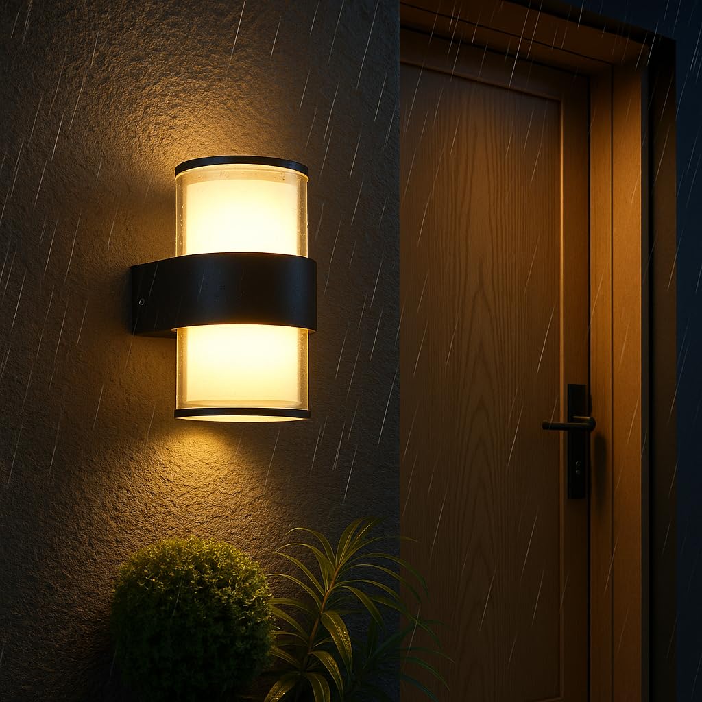 Bora LED Duvar Aplik 12W IP54 – Günışığı 3200K, 1170 Lümen, Su Geçirmez İç ve Dış Mekan Aydınlatma, Bahçe Balkon Teras Ev Koridor için