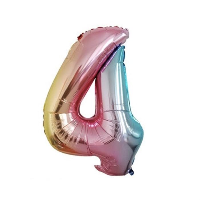 Benim Marifetlerim - 4 rakamı Rengarenk Folyo Balon 16 inch 40 cm