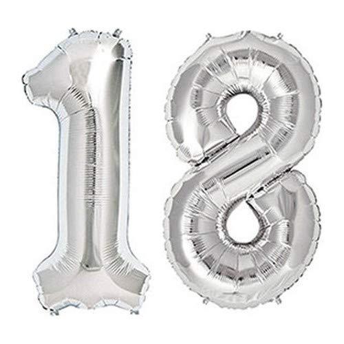 Benim Marifetlerim - 18 Rakamı Gümüş Folyo Balon 16 inch 40 cm