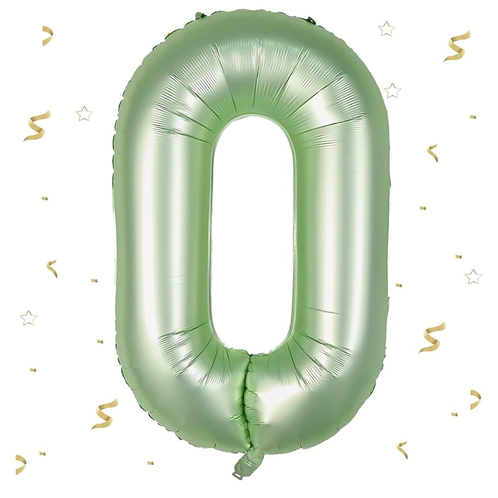 Benim Marifetlerim - 0 Rakamı Su Yeşili Folyo Balon 40 inch 90 cm