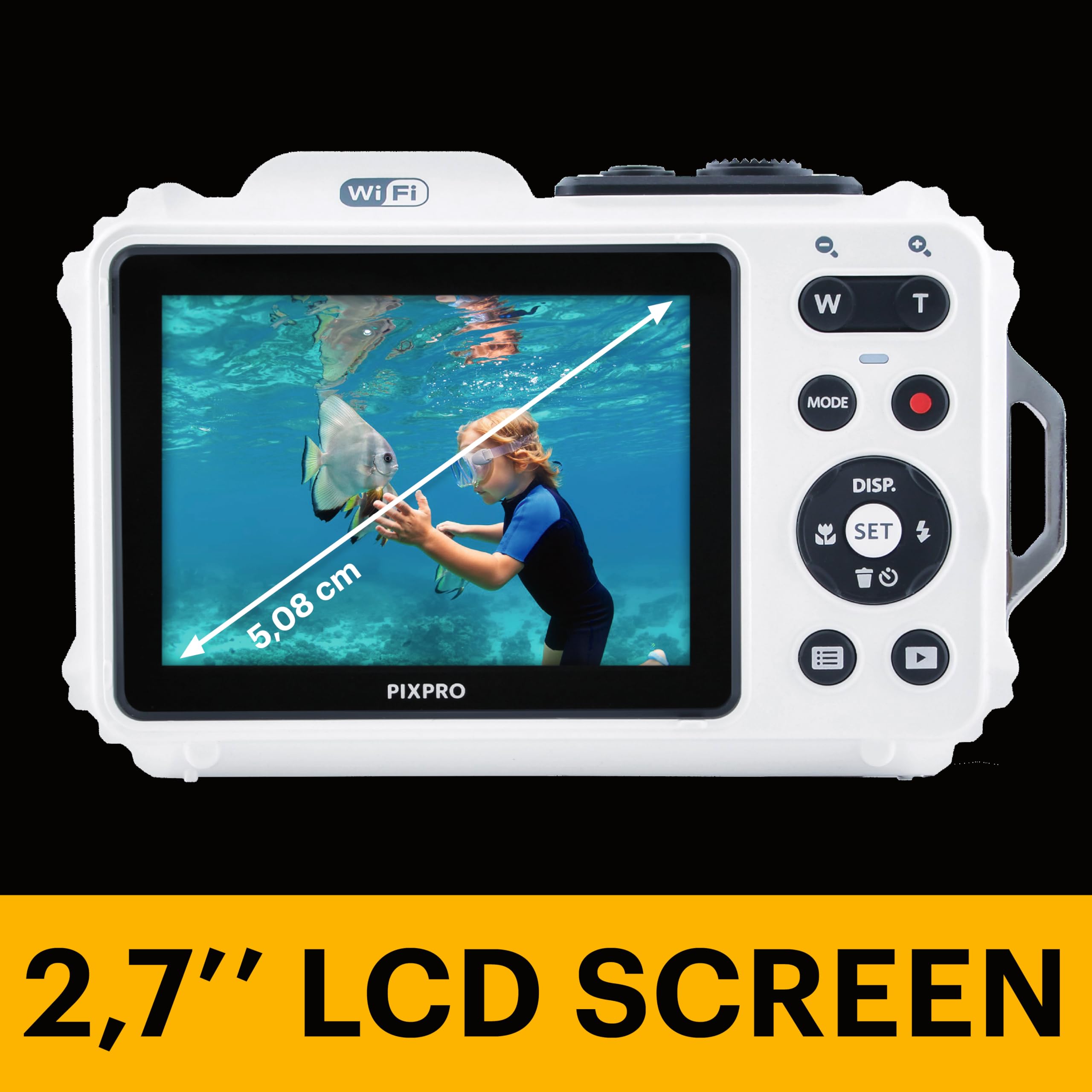 KODAK PIXPRO WPZ2 15M Su Geçirmez Fotoğraf Makinesi - 16MP, 4x Optik Zoom, 1080P Full HD Video (Beyaz)