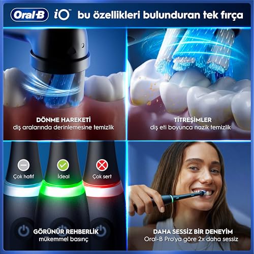 Oral-B iO10 Kozmik Siyah Şarjlı/Elektrikli Diş Fırçası, 1 Fırça Başlığı, Hızlı Manyetik Şarj Cihazı, Uzun Ömürlü Pil, Şarj Eden Seyahat Kabı