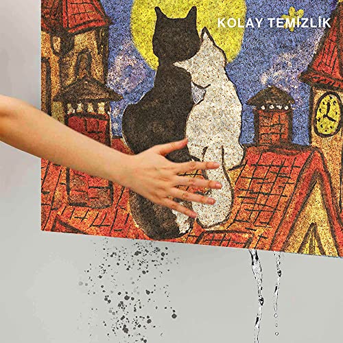 Monnhein Kedi Köpek Komik Tasarımlı Dekoratif Kapı önü Paspas, Dış Mekan/Ev İçi/Banyo/Mutfak/Yatak O