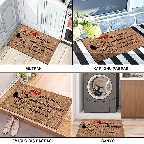 Monnhein Kedi Köpek Komik Tasarımlı Dekoratif Kapı önü Paspas, Dış Mekan/Ev İçi/Banyo/Mutfak/Yatak Odası/Giriş Paspasları (Snoopy, 40x60)