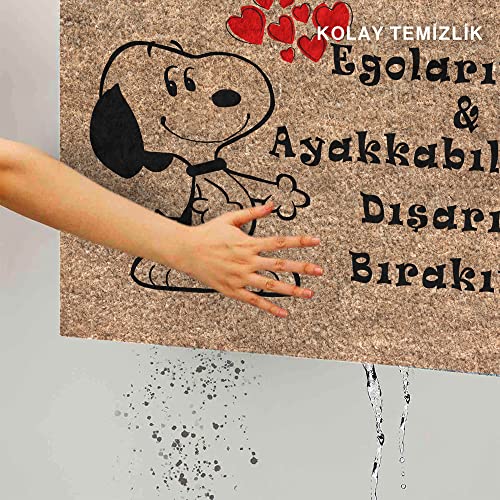 Monnhein Kedi Köpek Komik Tasarımlı Dekoratif Kapı önü Paspas, Dış Mekan/Ev İçi/Banyo/Mutfak/Yatak Odası/Giriş Paspasları (Snoopy, 40x60)
