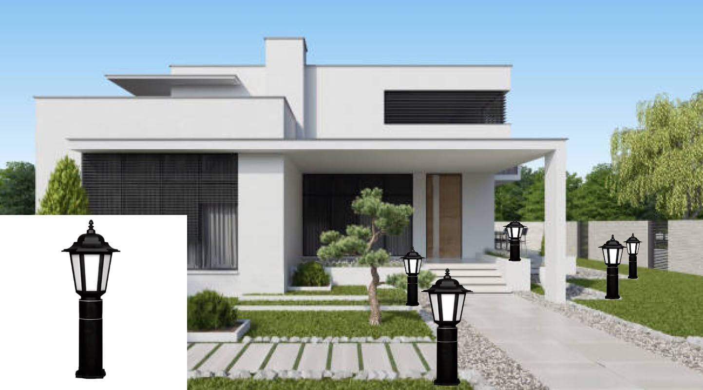 Zita Klas 60cm Bahçe Aydınlatma Direk Lambası | Dış Mekan Set Üstü Aplik | E27 Duylu | IP54 | 220V |