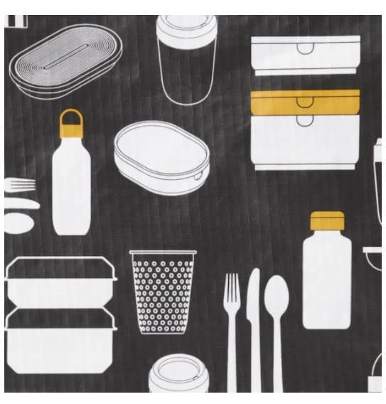 IKEA || Öğle Yemeği Çantası | Saklama Çantası | Desenli Gri | Malzemeler: %100 Polipropilen | Ofis / Üniversite ve Okul İçin