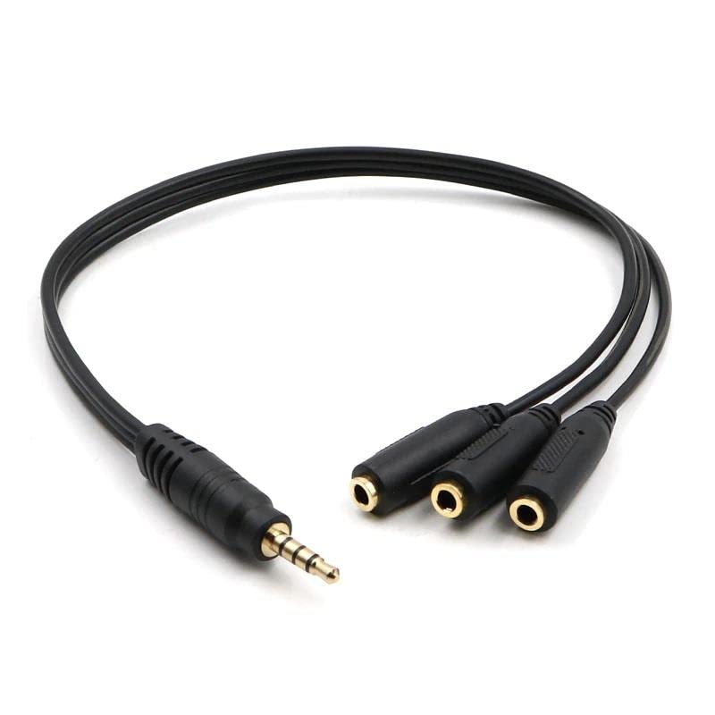 PrimeX Plus PX-3AUX 3 Lü Stereo Çoklayıcı, 3 x 3.5 mm Aux, 1 giriş 3 çıkış 3.5mm jak Kablo