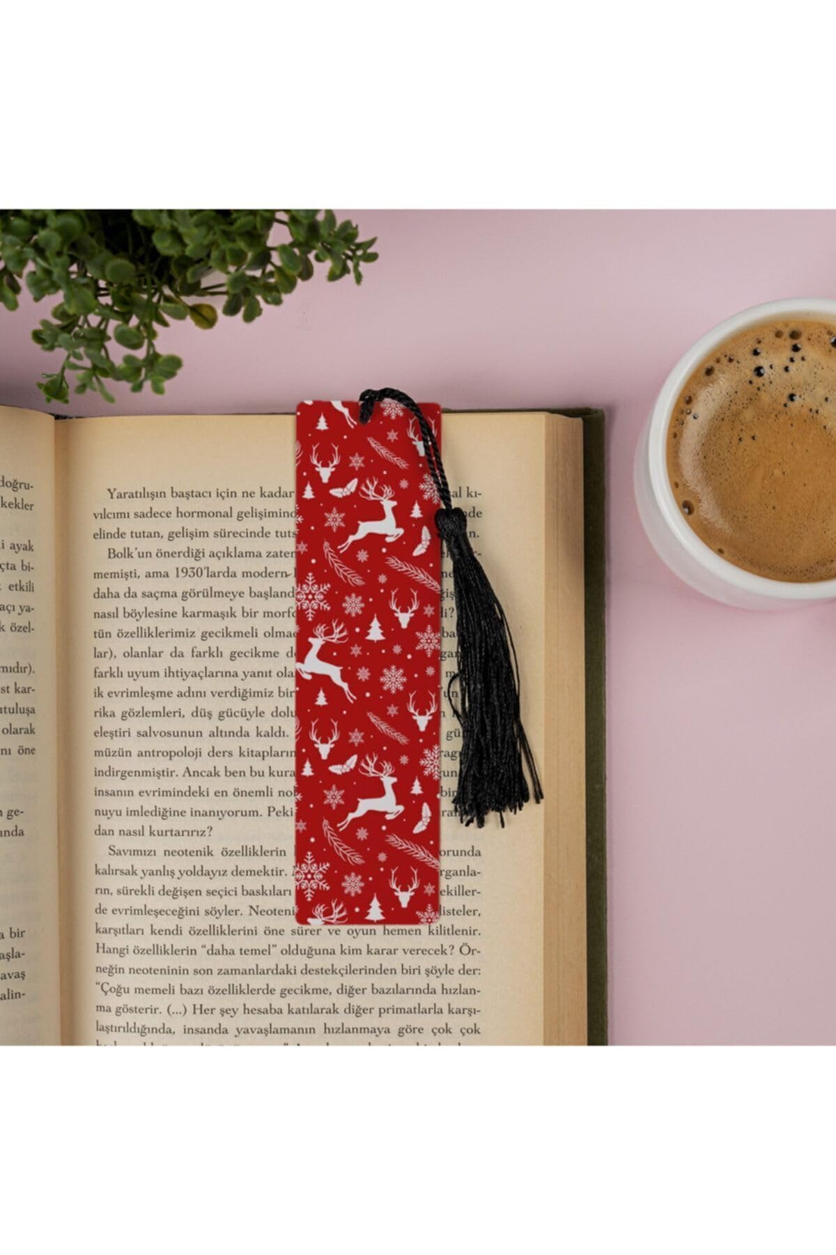 Hediyesepeti Yılbaşı Temalı Kitap Ayracı 13.5 cm x 4 cm Metal Malzeme